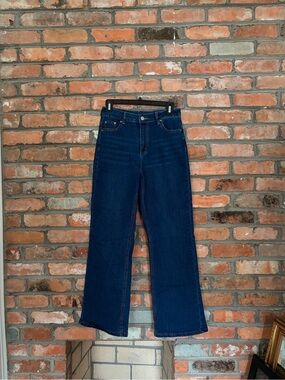 High-Rise Wide-Leg Jeans in Dark Blue